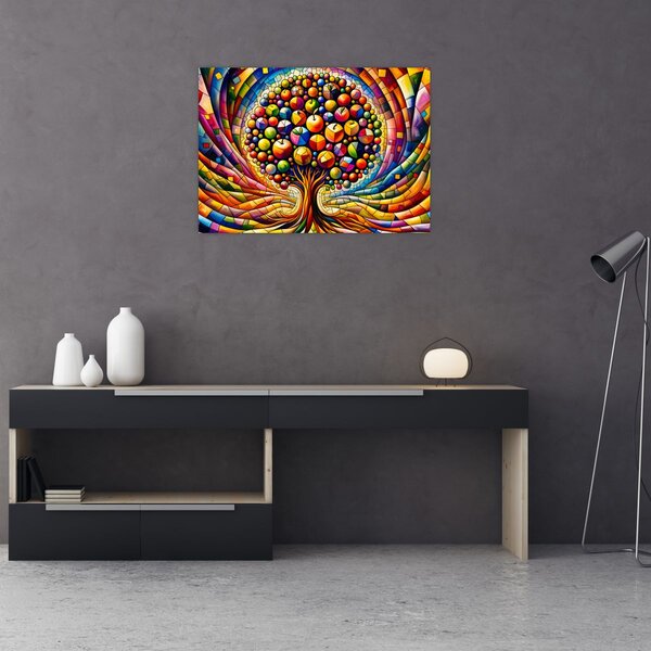 Kép – Színes fa almákkal (70x50 cm)