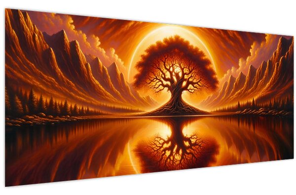 Kép – Fa a véres napban (120x50 cm)