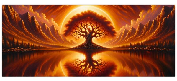 Kép – Fa a véres napban (120x50 cm)