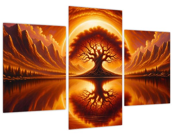 Kép – Fa a véres napban (90x60 cm)