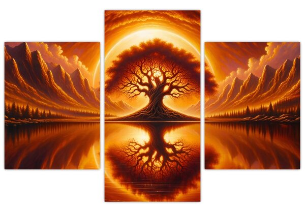 Kép – Fa a véres napban (90x60 cm)