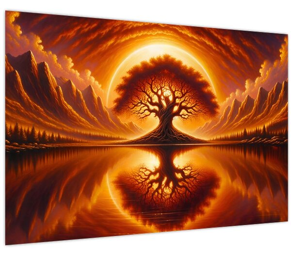 Kép – Fa a véres napban (90x60 cm)