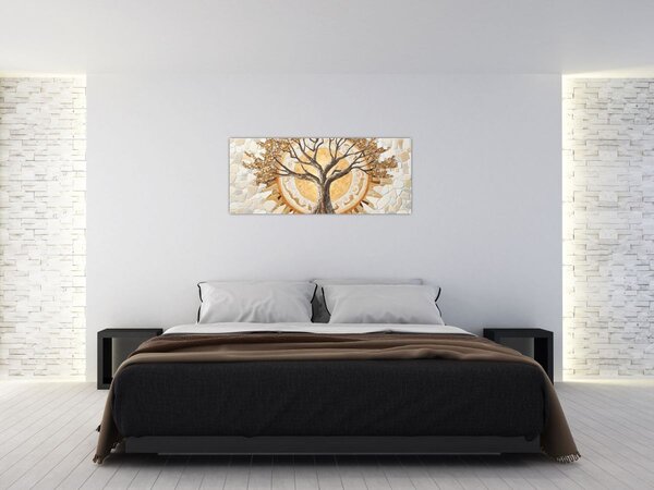 Kép – Arany életfa mozaikban (120x50 cm)