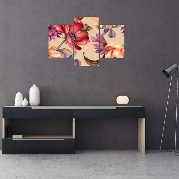 Kép - Vintage virágok (90x60 cm)