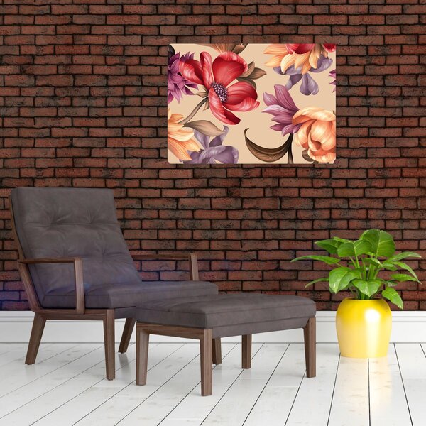 Kép - Vintage virágok (70x50 cm)