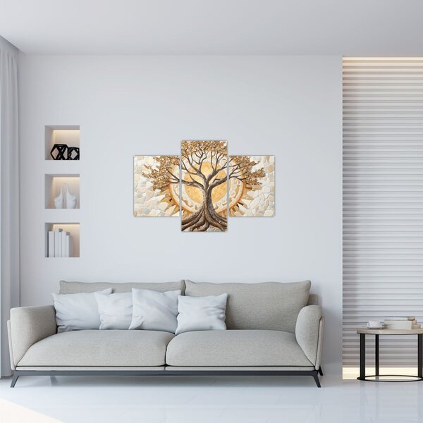 Kép – Arany életfa mozaikban (90x60 cm)