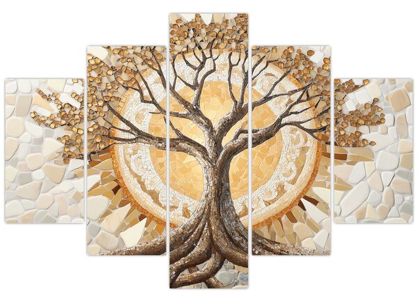 Kép – Arany életfa mozaikban (150x105 cm)