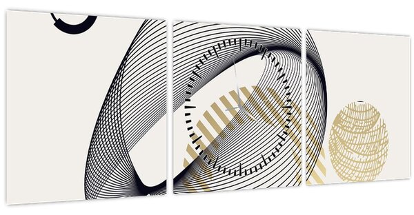 Kép - Geometriai formák N⁰3 (órával) (90x30 cm)
