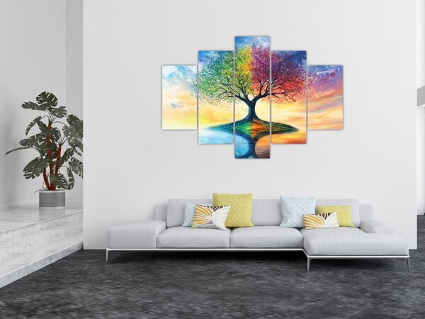 Kép – Évszakok festett fája (150x105 cm)