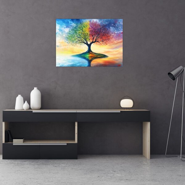 Kép – Évszakok festett fája (70x50 cm)