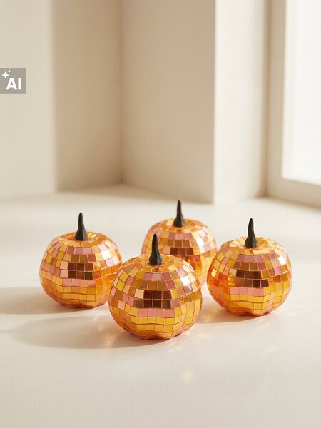Sinsay - Álló tök alakú dekorációk tükörfényű felülettel 4 pack - narancs