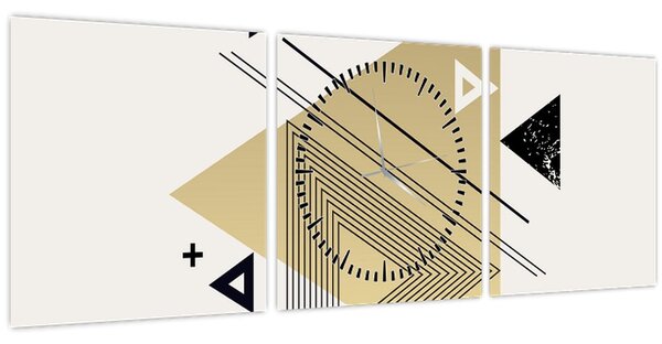 Kép - Geometriai formák N⁰4 (órával) (90x30 cm)