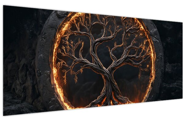 Kép – Életfa lávában I. (120x50 cm)