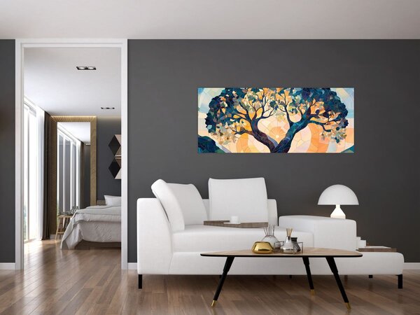 Kép – Mozaik – nap és fa II. (120x50 cm)
