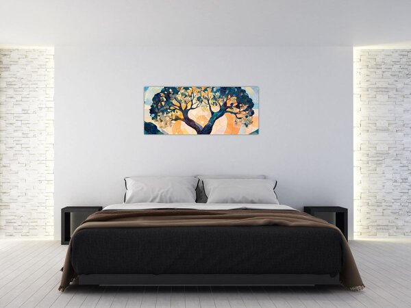 Kép – Mozaik – nap és fa II. (120x50 cm)