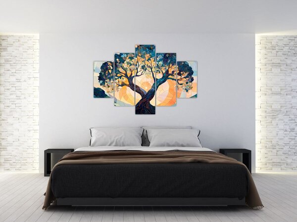 Kép – Mozaik – nap és fa II. (150x105 cm)