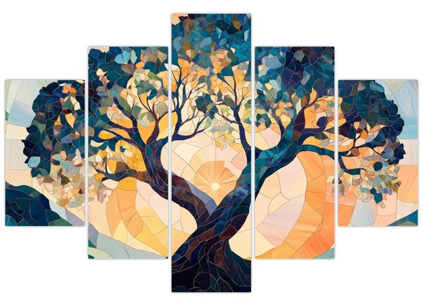 Kép – Mozaik – nap és fa II. (150x105 cm)