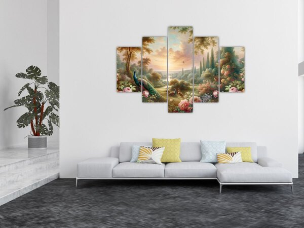 Kép - Pávák a kertben (150x105 cm)
