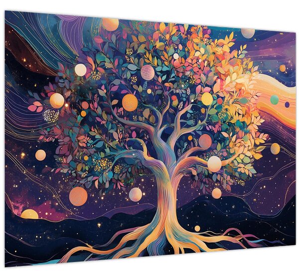Kép – Lila fa tele energiával (70x50 cm)