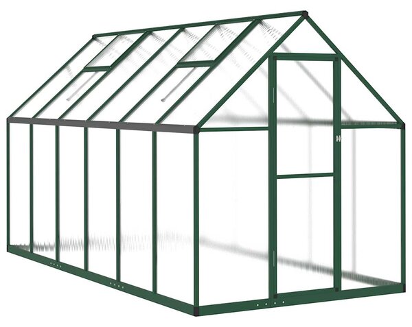 Zöld alumínium melegház alapvázzal 334x169x195 cm