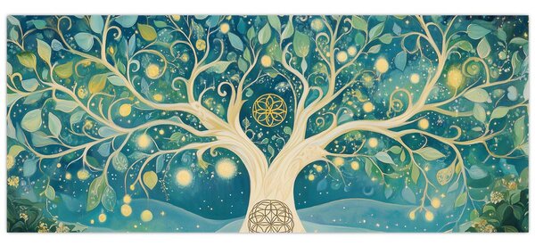 Kép – Mágikus fa spirálokkal (120x50 cm)