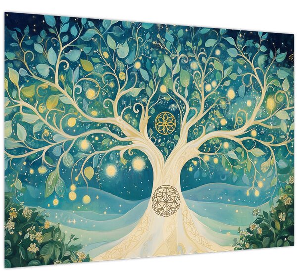Kép – Mágikus fa spirálokkal (70x50 cm)