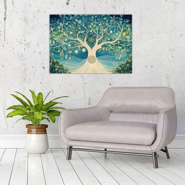 Kép – Mágikus fa spirálokkal (70x50 cm)