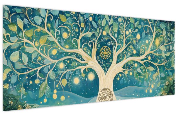 Kép – Mágikus fa spirálokkal (120x50 cm)