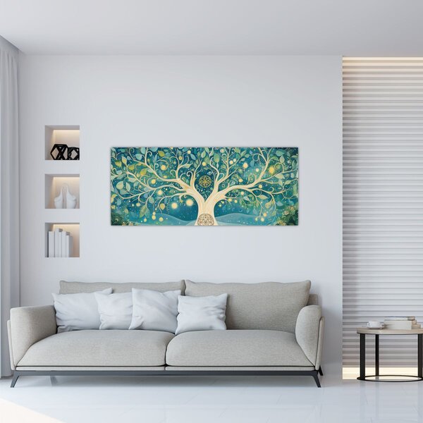 Kép – Mágikus fa spirálokkal (120x50 cm)
