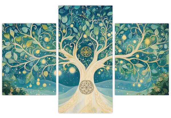 Kép – Mágikus fa spirálokkal (90x60 cm)