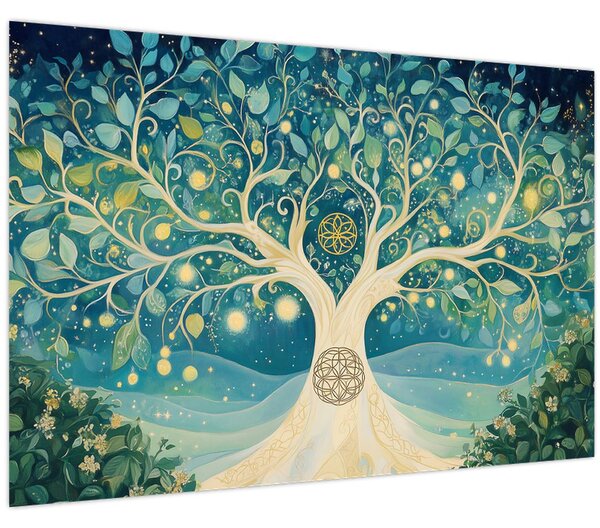 Kép – Mágikus fa spirálokkal (90x60 cm)