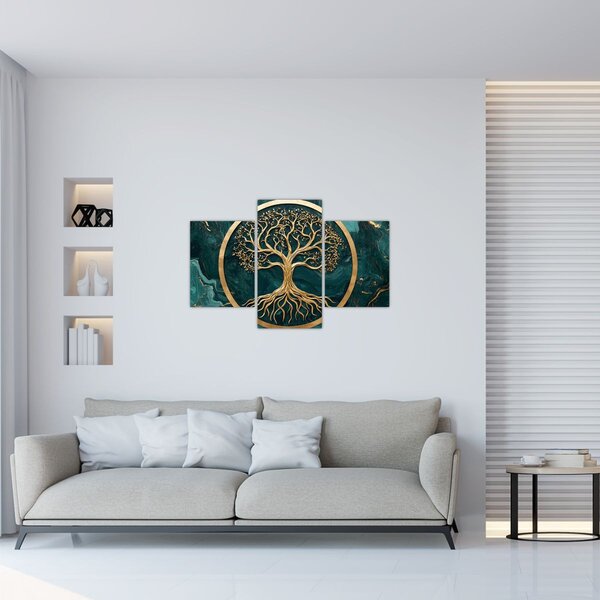 Kép – Márványban lévő arany életfa (90x60 cm)