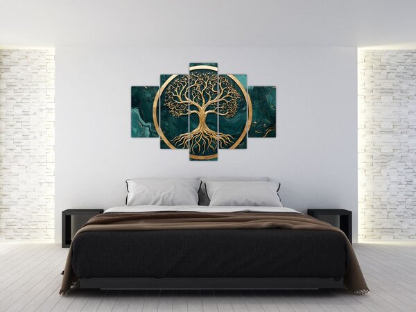 Kép – Márványban lévő arany életfa (150x105 cm)