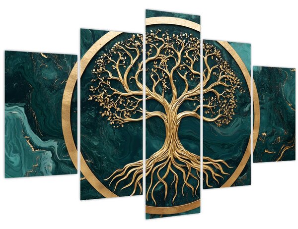 Kép – Márványban lévő arany életfa (150x105 cm)