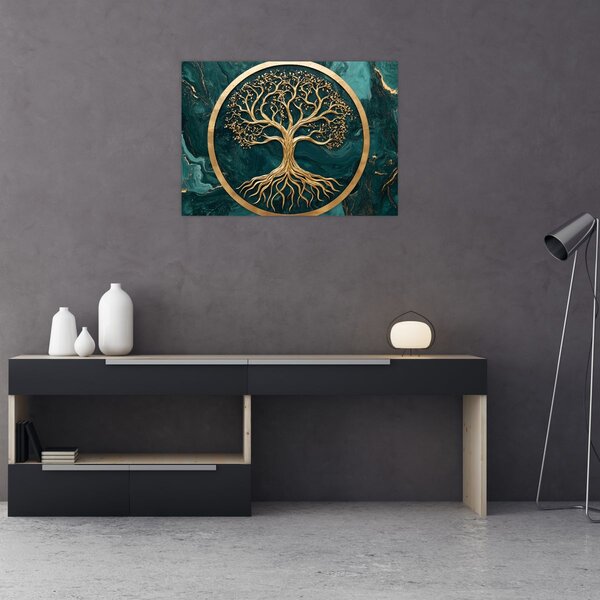 Kép – Márványban lévő arany életfa (70x50 cm)