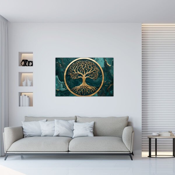 Kép – Márványban lévő arany életfa (90x60 cm)