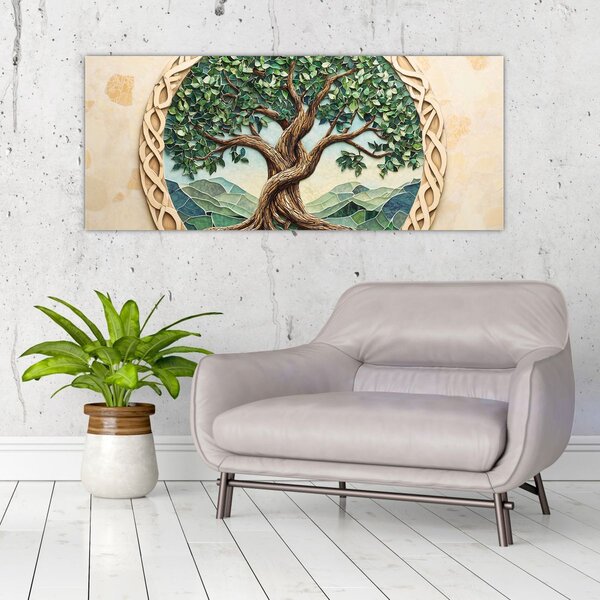 Kép – Fonott életfa (120x50 cm)