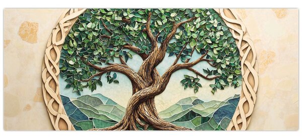 Kép – Fonott életfa (120x50 cm)