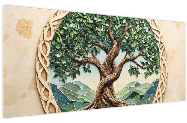 Kép – Fonott életfa (120x50 cm)
