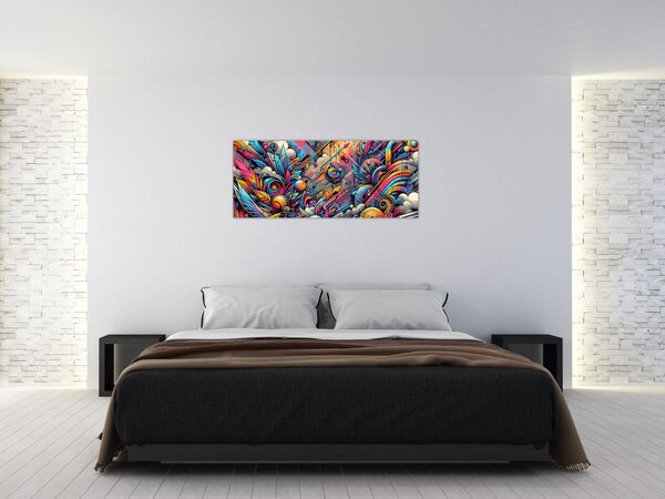 Kép - Színes graffiti (120x50 cm)