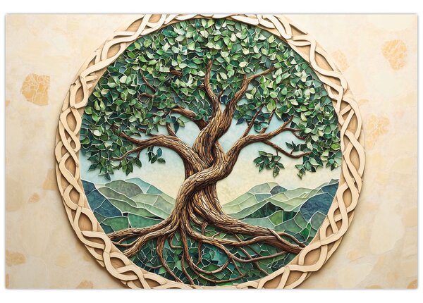 Kép – Fonott életfa (90x60 cm)