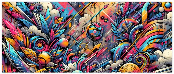 Kép - Színes graffiti (120x50 cm)
