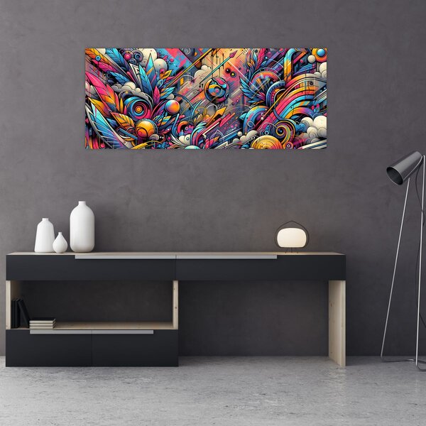 Kép - Színes graffiti (120x50 cm)