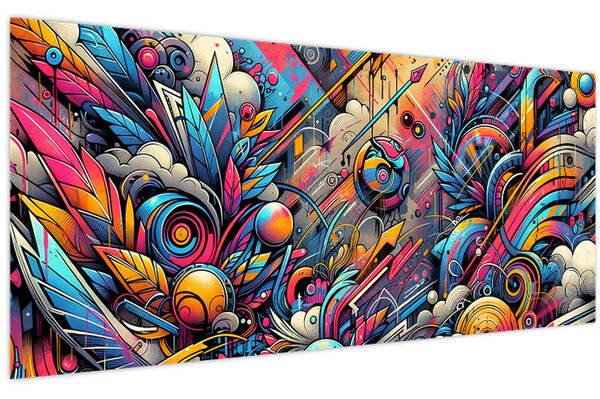 Kép - Színes graffiti (120x50 cm)