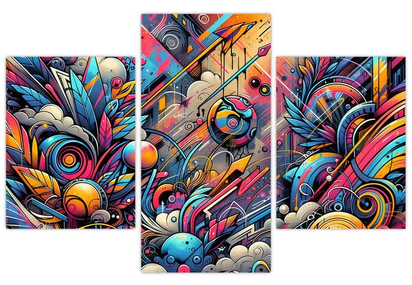 Kép - Színes graffiti (90x60 cm)