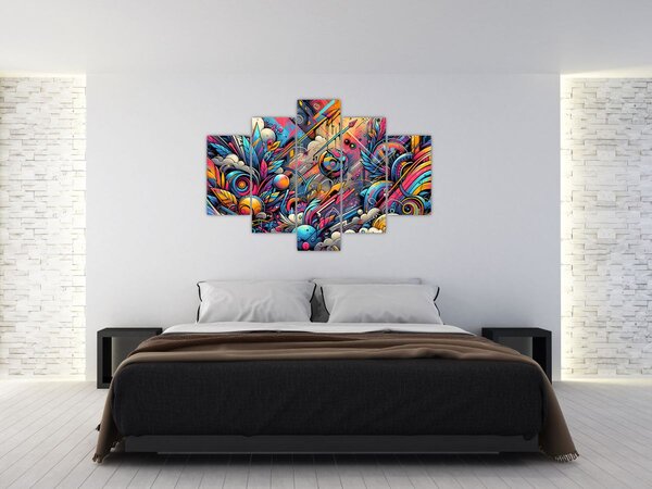 Kép - Színes graffiti (150x105 cm)