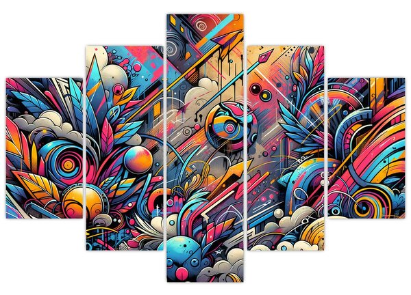 Kép - Színes graffiti (150x105 cm)