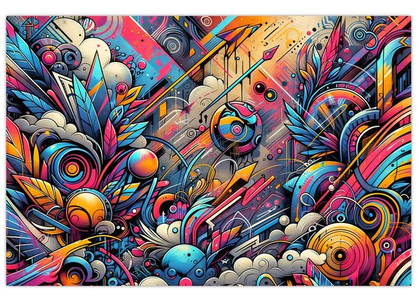 Kép - Színes graffiti (90x60 cm)