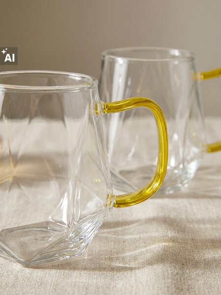 Sinsay - Üvegbögrék geometrikus aljjal 2 pack - clear