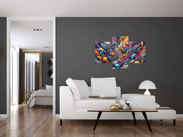 Kép - Színes graffiti (90x60 cm)